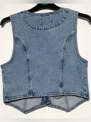 Lucky Brand Denim Vest Size Small thumbnail 2