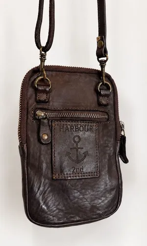 Harbour 2nd Crossbody Bag Womens OS Brown Leather Anchor Logo Small Boho Utility thumbnail 1