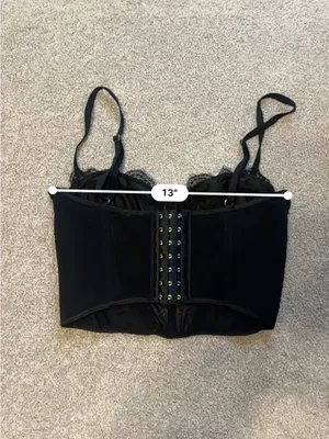 Urban Outfitters Black Lace Bustier Lace Top thumbnail 7
