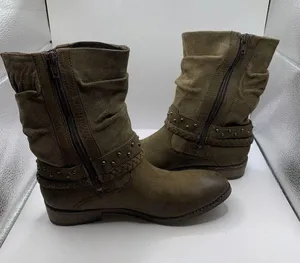 Matisse Outback Mid Calf Boots size 7.5M tan brow leather Buckle thumbnail 5