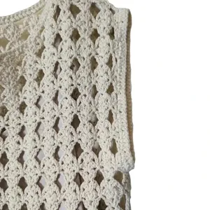 Eleven Six Shaya Crochet Midi Dress w/ Fringe Ivory Cotton Resort Wear Old Money thumbnail 8