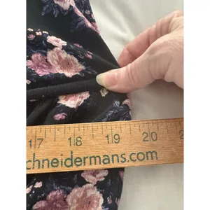 American Eagle Floral Maxi Dress Size L Black Cottage Prairie Country Hi Low thumbnail 14