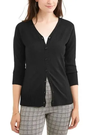 ✨Divided by H&M Womens Button Down V-Neck Cardigan Black✨ thumbnail 1