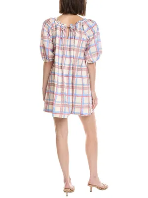 Jacquie the Label Emma Cotton Oversized Mini Dress Blue Multi Size Small thumbnail 3
