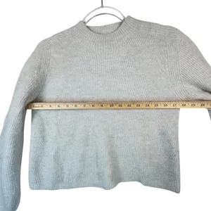 Banana Republic Minimalist Wool Blend Ribbed Sweater Gray Medium‎ Capsule Luxury thumbnail 5