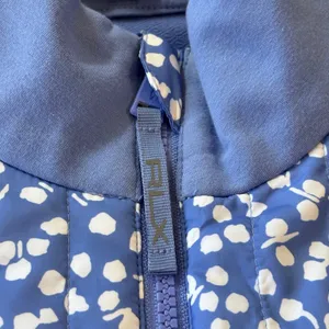 RLX Ralph Lauren Quilted Vest Womens M Pockets Blue Floral Print‎ Zip Puffer thumbnail 4