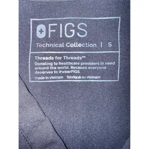 FIGS Scrub‎ Top Women's Small Charcoal V Neck Medical Uniform Pocket thumbnail 3