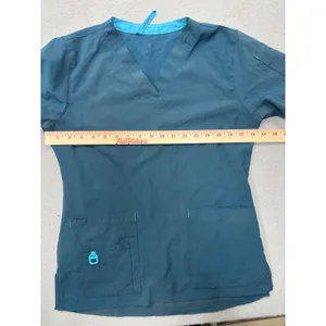 Carhartt Scrub Top V-Neck Teal Blue Medical Uniform Workwear Top Size S‎ thumbnail 9