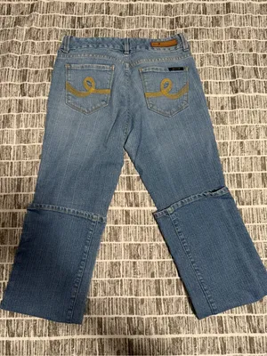 Vntg Seven7 lower rise blue denim jeans with embroidered logo on back pockets si thumbnail 2