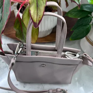 Steve Madden Dusty Pink Saffiano Vegan‎ Leather Winged Satchel Crossbody Bag thumbnail 5