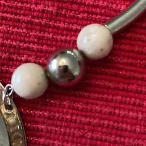 Vintage Park Lane necklace silver medallion with silver & grayish beads EVC thumbnail 5