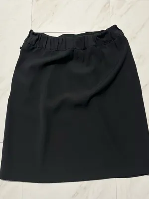 Lululemon Noir Black Pull on Skirt with attached belt tie size 6 thumbnail 4