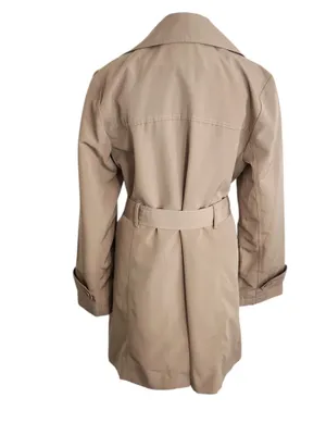 London Fog Womens Khaki Trench Coat with Removable Sash Size Small thumbnail 2