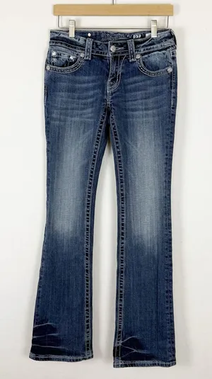 Miss Me Jeans Bootcut Denim Rhinestone Jeans thumbnail 1
