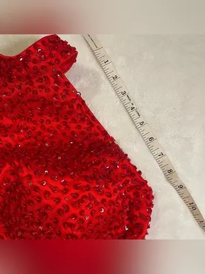 Red Sequin Halter Neck Show Girl Dress size XS/S thumbnail 10