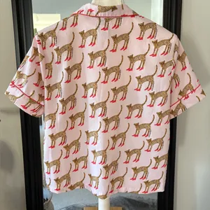 BOUFFANTS & BROKEN HEARTS High Heel Leopard Pajama Short Set Size M thumbnail 2