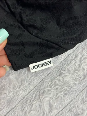 Jockey Black Seamless Floral-Texture Sports Bra thumbnail 3