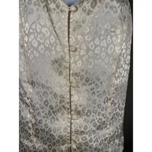 Vintage Y2K Valerie Stevens Satin‎ Jacquard Cami Leopard Button Tank Medium thumbnail 2