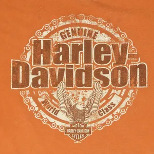 2009 Harley Davidson Orange Wolverine Shirt Size L thumbnail 5