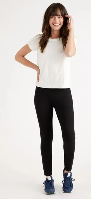 Quince‎ Women's Black Ultra-Stretch Ponte Skinny Pants Size Medium W-PNT-26 thumbnail 1