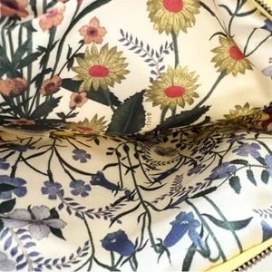 NIB gucci beauty satin yellow iridescent shiny makeup cosmetic bag pouch floral thumbnail 2