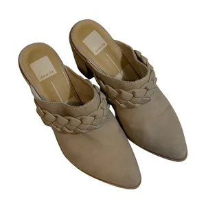 Dolce Vita Braided Tan Mule Heels Womens 9 Beige Pointed‎ Toe Block Heel Slip On thumbnail 1