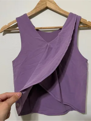 Lululemon Nulu Twist Back Yoga Tank Top Size 8 Purple thumbnail 6