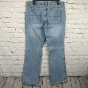 Gap Low Rise Boot Cut Denim Jeans Light‎ Wash Size 8R Cotton Patch Pockets thumbnail 2