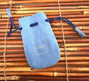Mikimoto Powder Blue Suede Drawstring Jewelry Pouch thumbnail 1