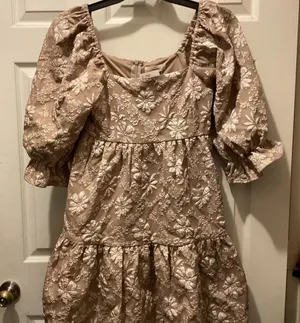 Entro Womens Floral Dress in Tan small thumbnail 1