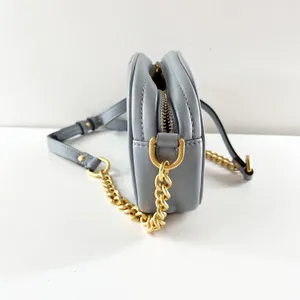 Tory Burch Kira Chevron Leather Small Crossbody Bag Purse Cloud Blue thumbnail 6
