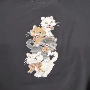 Decorated Originals Kitten Cat Stack Crewneck Sweatshirt Navy Blue Small thumbnail 2