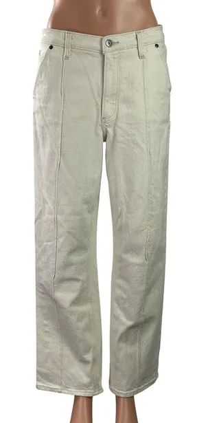 Abercrombie & Fitch The Baggy Mid Rise Women's White Wide Leg Denim Jean Size 4 thumbnail 1