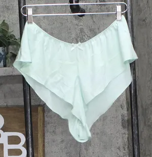 INC International Concepts Lace-Trim Satin Lounge Shorts Clear Dew Green M thumbnail 1