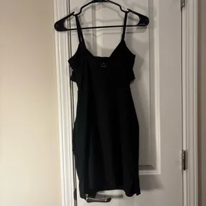 Beyond Yoga Black Heather Ribbed Cross Front Mini Dress Activewear Sz Women’s XS thumbnail 6