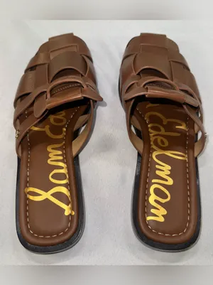 Sam Edelman Dina Woven Size 11 Fisherman Slides Brown Leather Sandals Women's 42 thumbnail 4