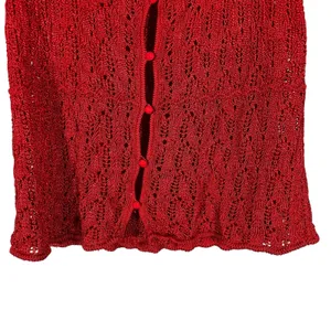 Future Collective Jeneé Naylor Pointelle Crochet Tank Top Red Boho Knit Size XXL thumbnail 3
