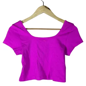 NWT Pink Victoria's Secret Ribbed Square Neck Crop Top Magenta Summer Size M thumbnail 3