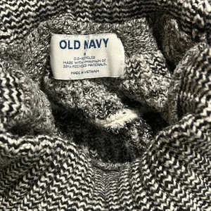 Old Navy Fair Isle Alpine Mock Neck Ski Sweater Women Black Gray M thumbnail 5