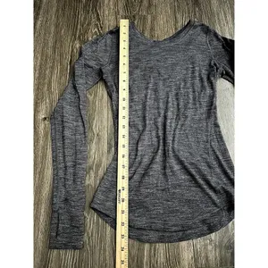 Lululemon 5 Mile Long Sleeve Tiger Space Dye Dark Slate Black thumbnail 2