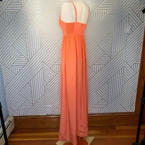 Amanda Uprichard Maxi Dress Sleeveless Embroidered Floral Silk Orange Size‎ XS thumbnail 8