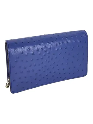 Kate Spade Alexander Ave Isabeli Blue Premium Ostrich Embossed Leather Crossbody thumbnail 5