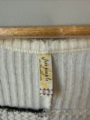 Free People Boho Striped Waffle Thermal Tunic Top Shirt thumbnail 3