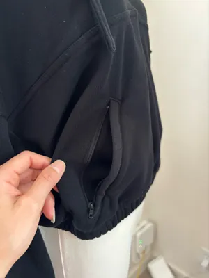 Alo Yoga Black Refresh Stadium Half Zip Hoodie (S) thumbnail 5