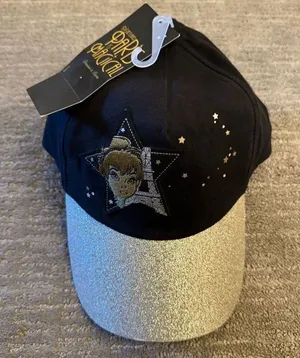 Disneyland Paris Is Magical Black Gold Glitter Tinkerbell Adult Hat‎ Cap NWT thumbnail 1