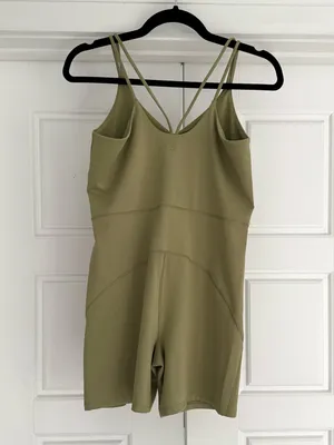 All in Motion Short Sculpt Bodysuit, Sage Green - Large thumbnail 2