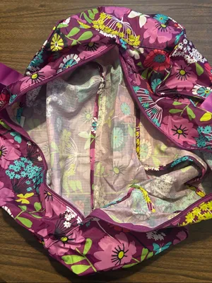 NEW Vera Bradley Duffle Flutterby Bag Bright Floral Purple Weekender thumbnail 3