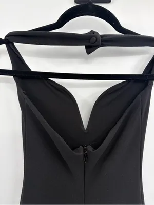 Nookie Madonna black halter event neck slit maxi formal wedding guest dress xs thumbnail 8