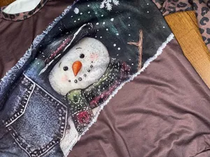 Unbranded Women’s Snowman Leopard Sweatshirt Size XL Brown Lightweight thumbnail 2
