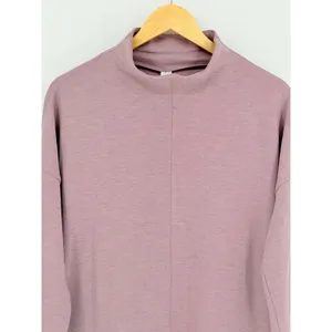 90 Degree by Reflex Tunic Sweatshirt‎ Womens Medium Rose Mock Neck Thumbhole thumbnail 9